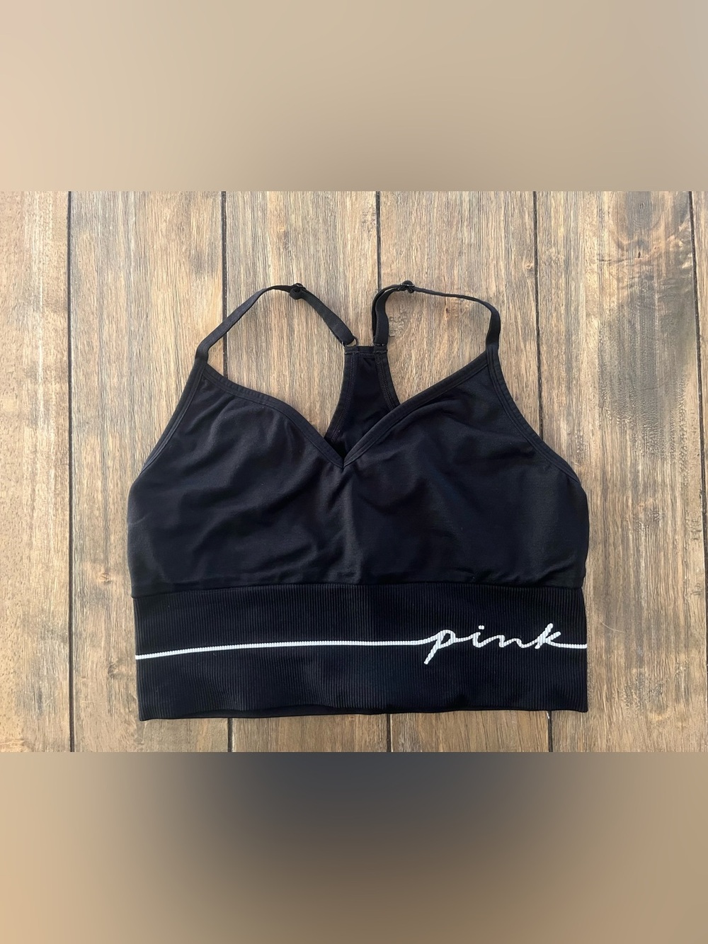 Pink Active Black Sports Bralette Womens size L